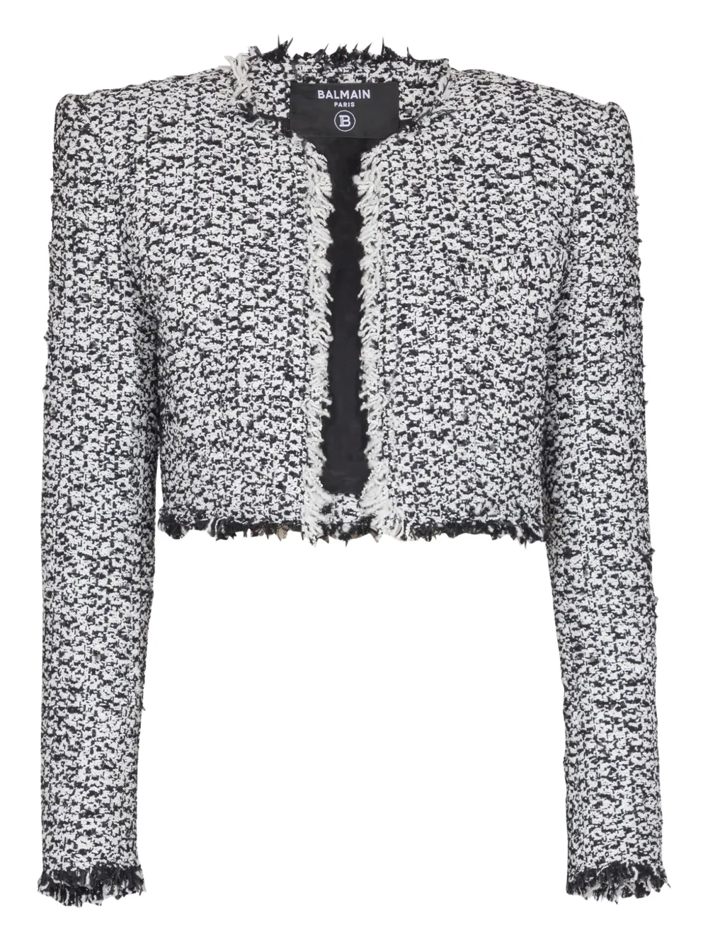 Balmain tweed fringed jacket | White | Image 1