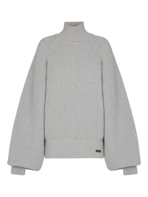 Pull côtelé à col roulé - Balmain - Modalova