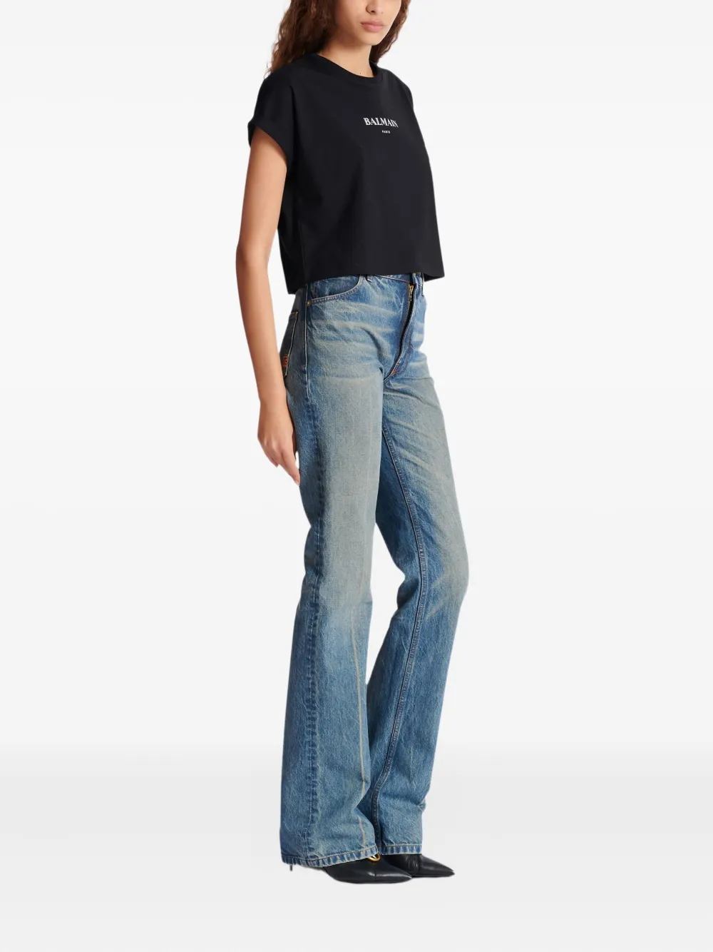 Balmain T-shirt met logoprint Zwart