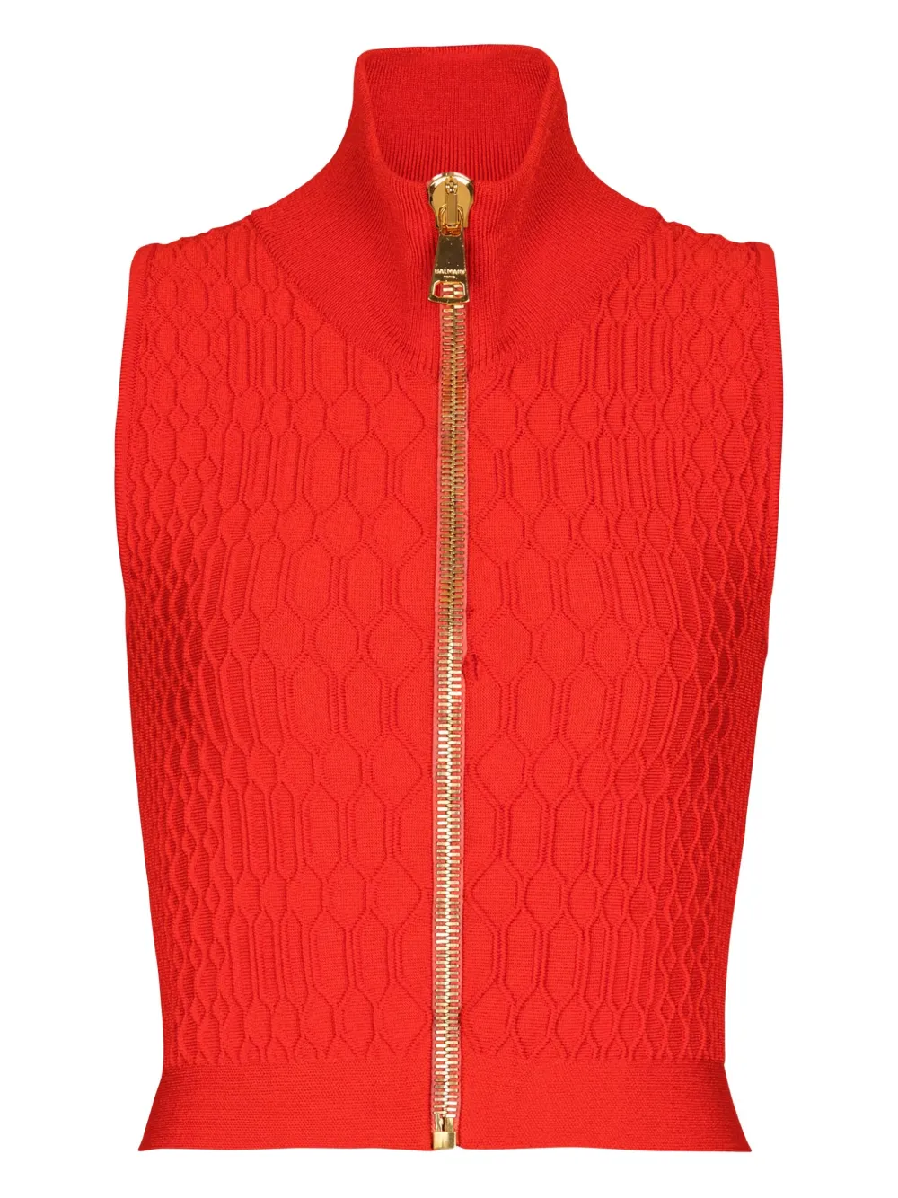 Balmain crocodile-knit top | Red | Image 1