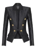 Balmain crocodile-jacquard six-buttons blazer - Black