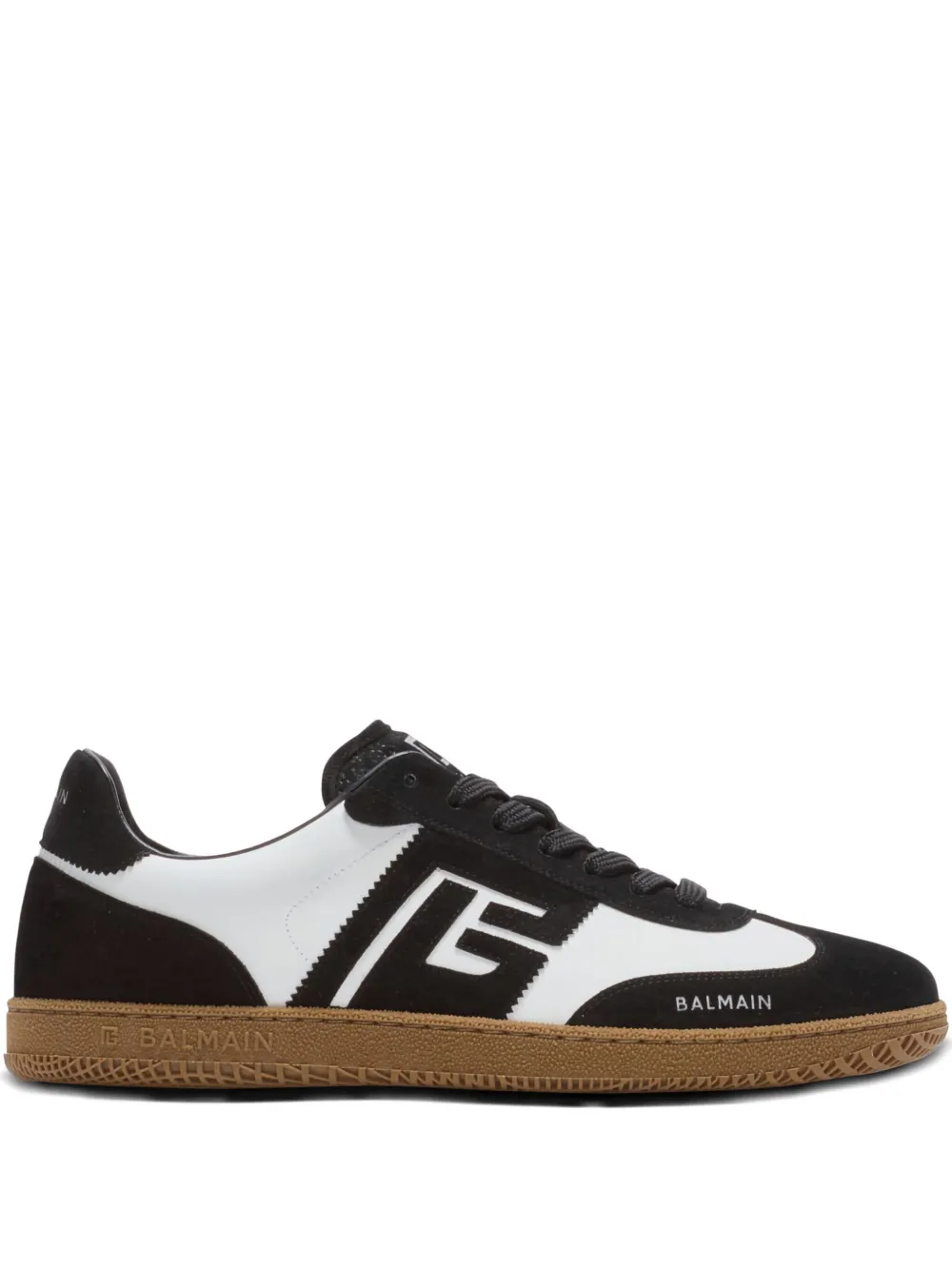 Balmain Swan suede-leather logo sneakers | Black | Image 1