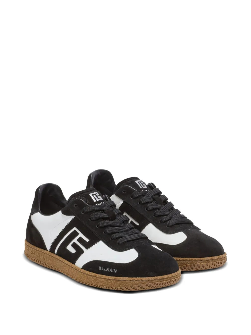 Balmain Swan suede-leather logo sneakers | Low-Tops | Image 2