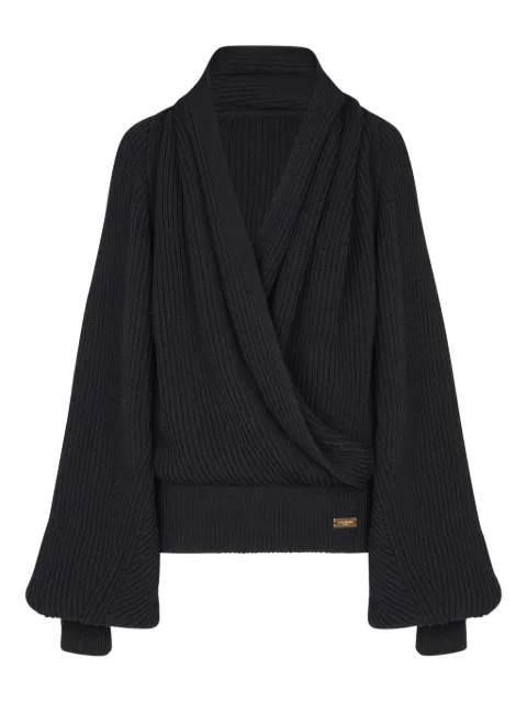 Balmain ribbed-knit hoodie