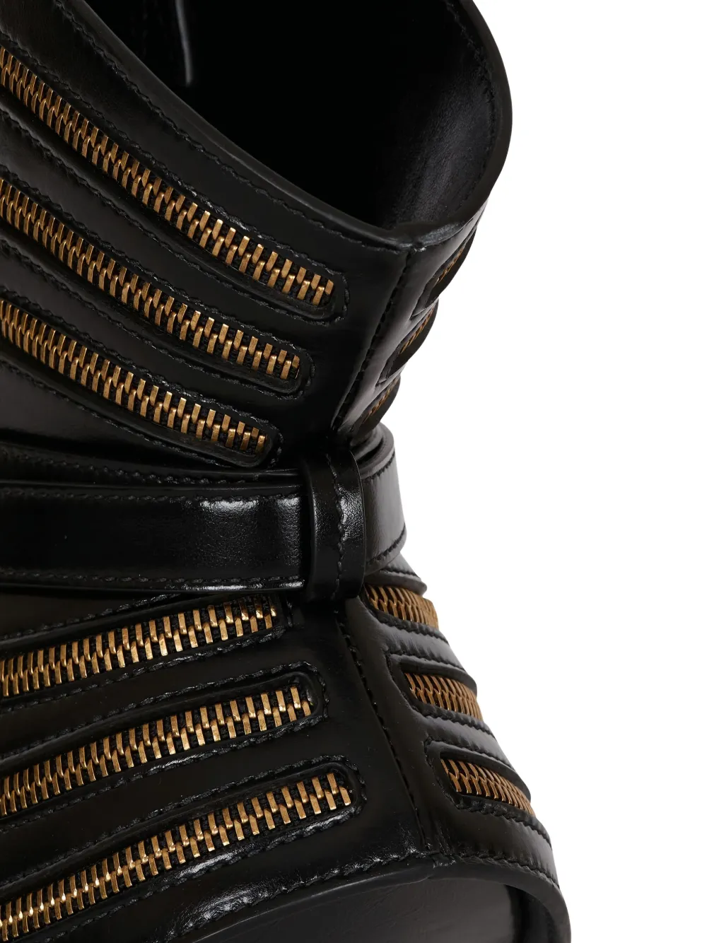 Balmain Medium Shuffle Zips Shoulder Bag In Black