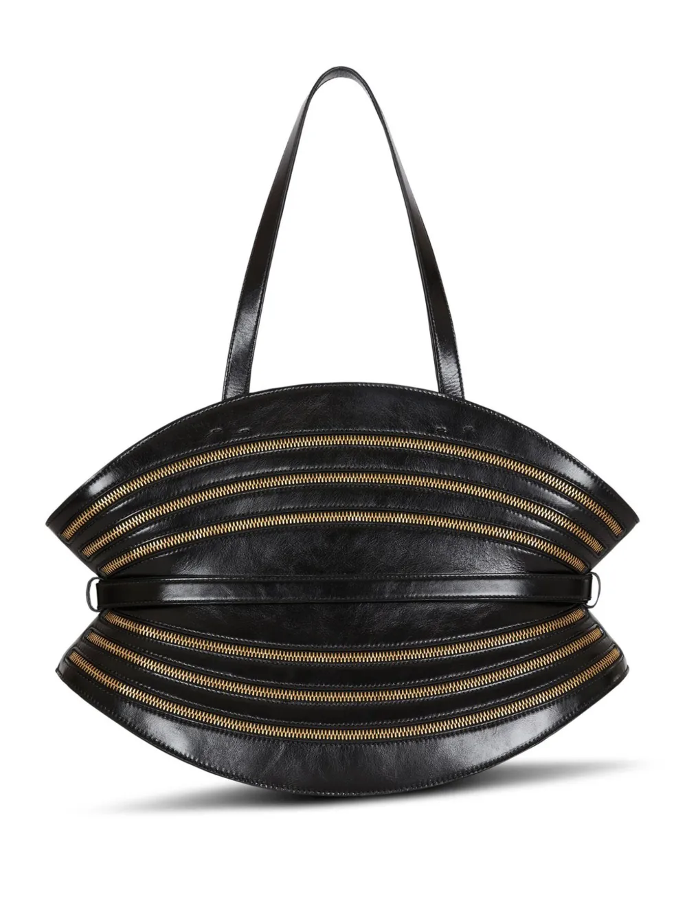 Balmain Medium Shuffle Zips Shoulder Bag In Black