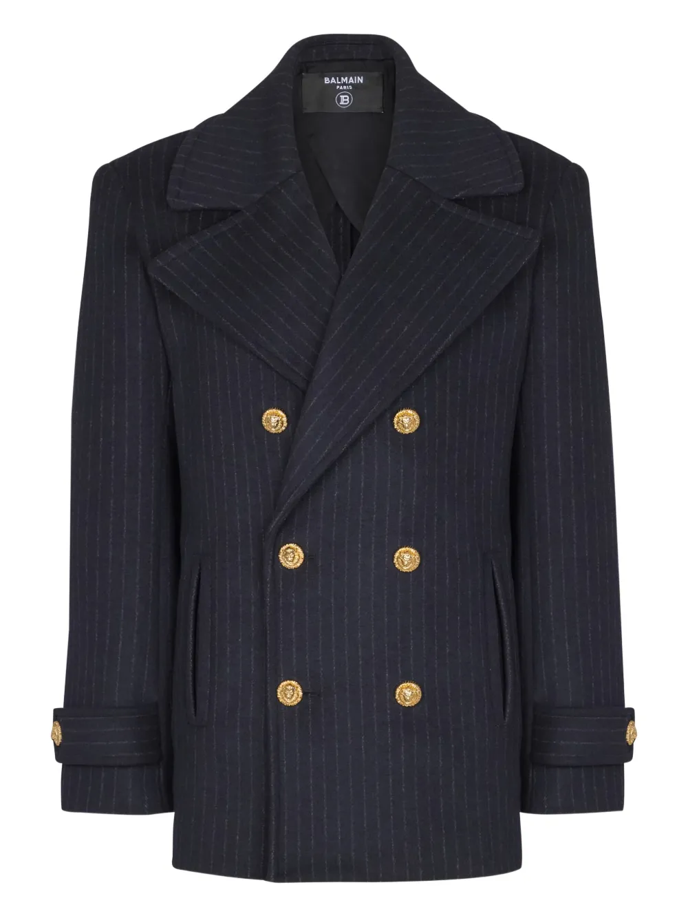Balmain جاكيت بخطوط رفيعة وصفي أزرار | أزرق | Image 1