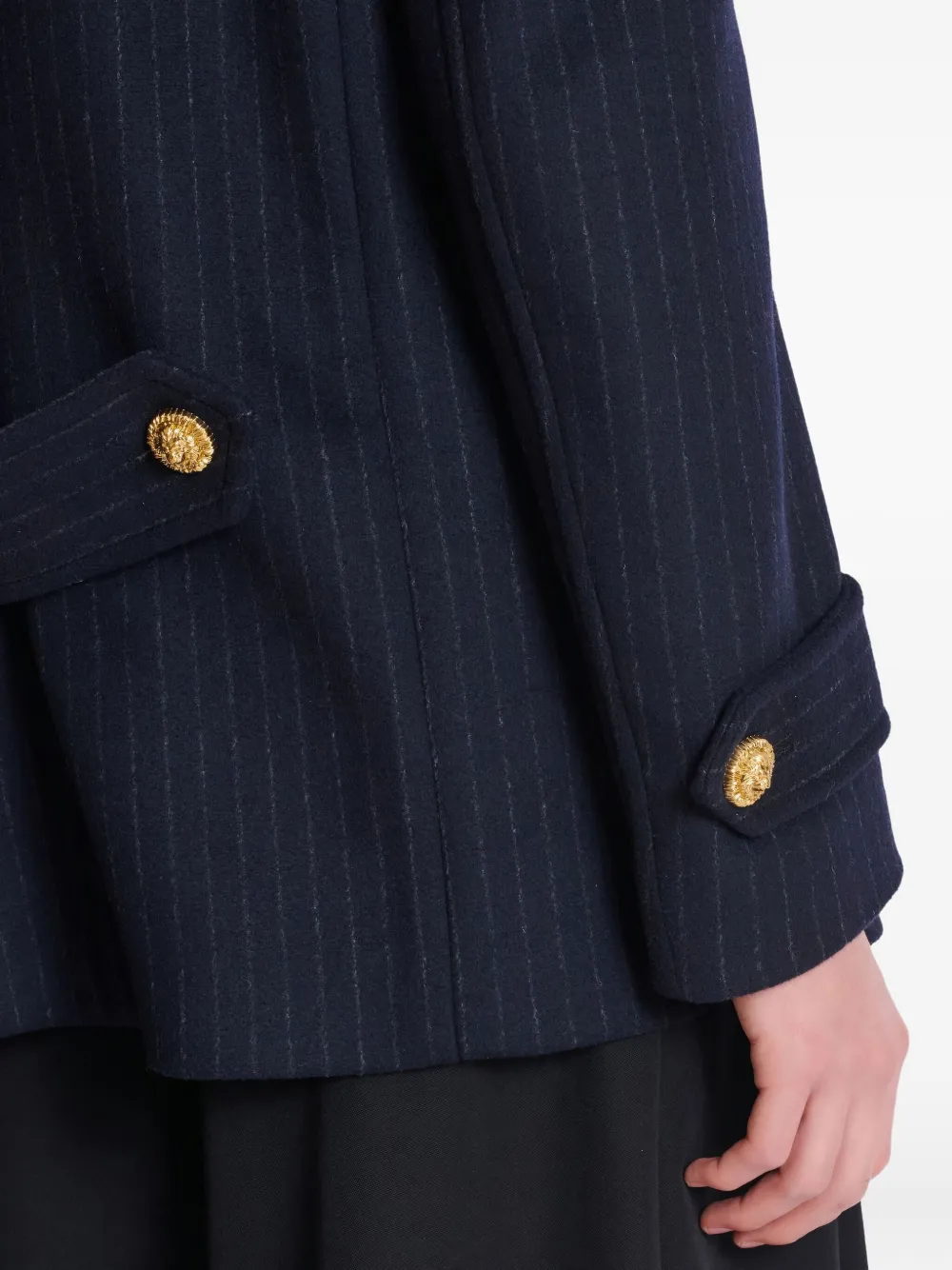 Balmain Jack met krijtstreep en dubbele rij knopen Blauw