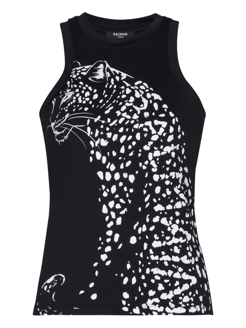 Balmain leopard-print halterneck top | Black | Image 1
