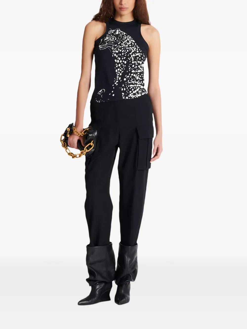 Balmain leopard-print halterneck top | Vests & Tank Tops | Image 2