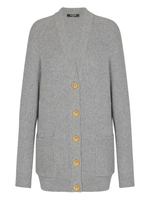 Balmain ribbet cardigan med knapper