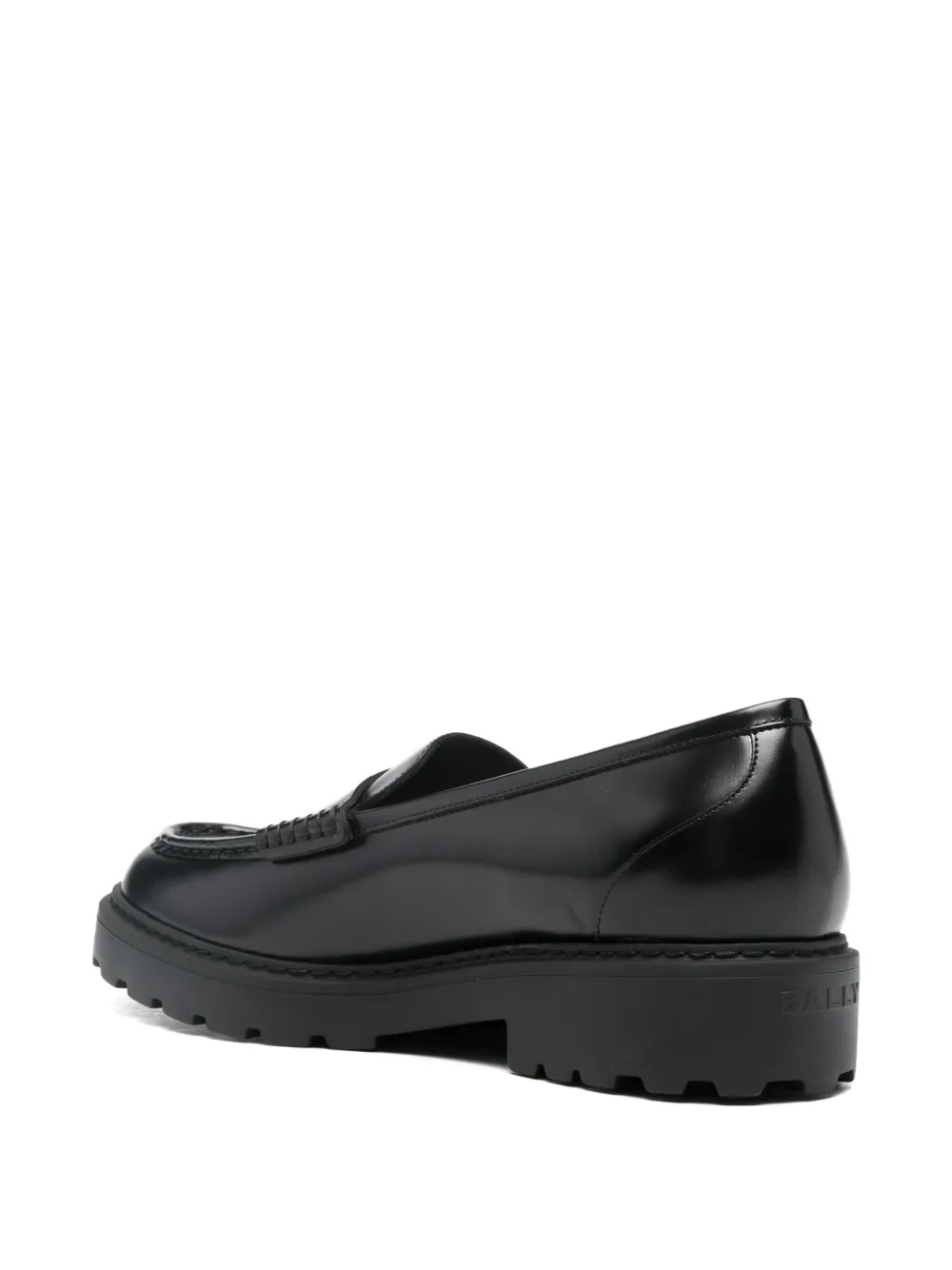 Bally leather platform loafers Black