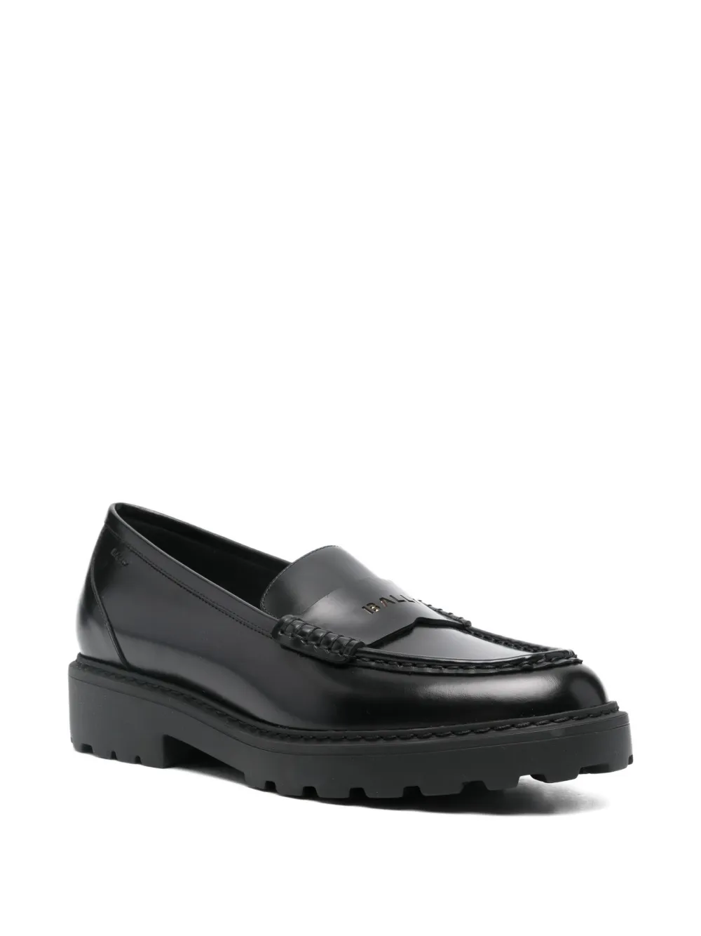 Bally leather platform loafers Black