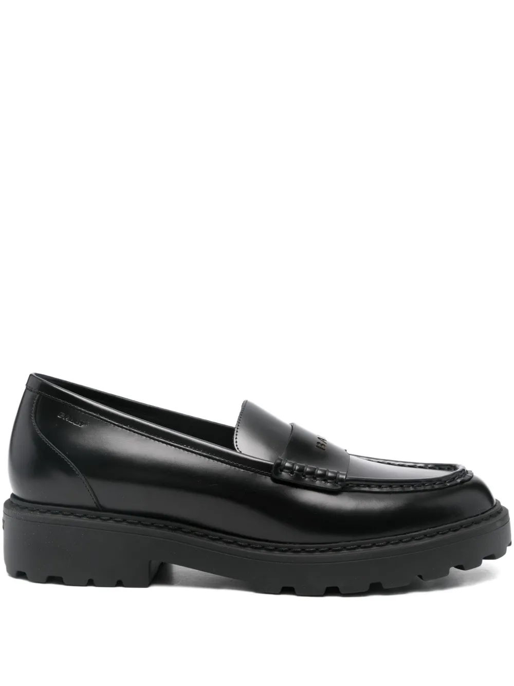 Bally leather platform loafers Black