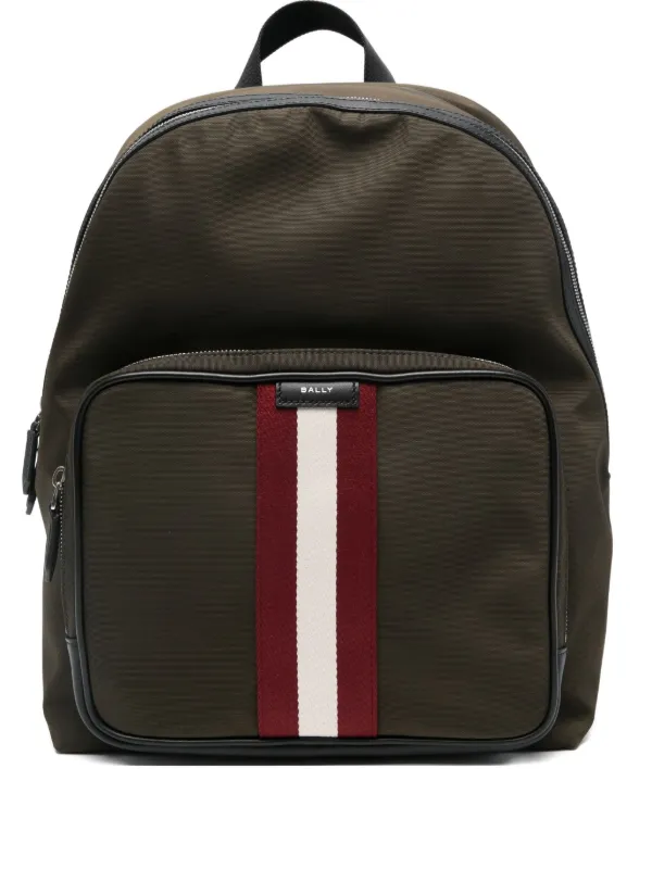 bally laptop backpack Lombardia Group around zip fastening Bally stripe-detail Backpack | Green