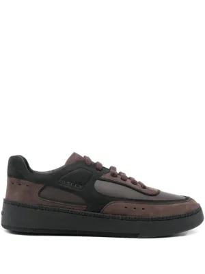 Giorgio Armani logo-embellished Leather Sneakers | Brown | FARFETCH ZA