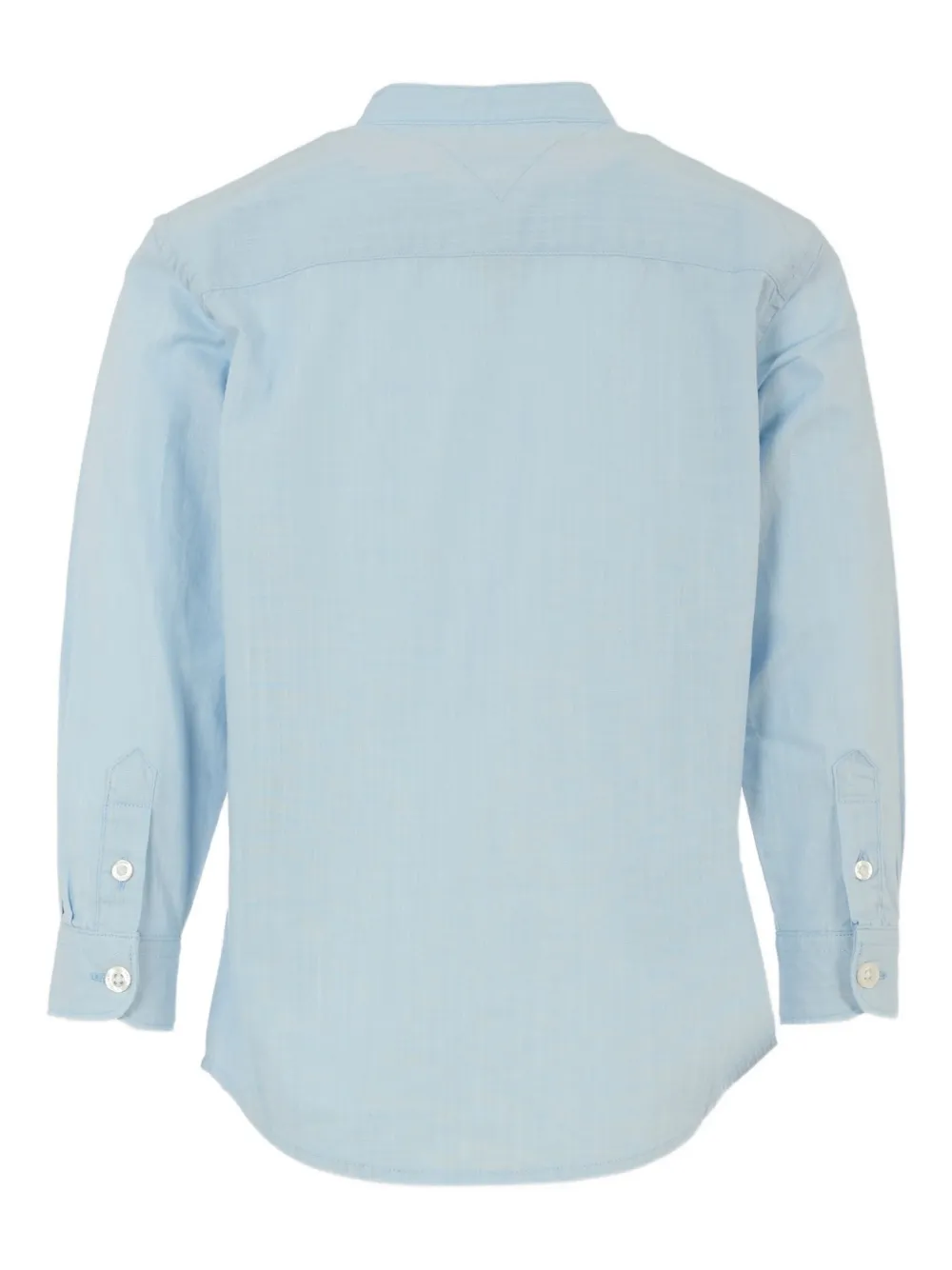 Tommy Hilfiger Junior Katoenen shirt met ronde opstaande kraag Blauw