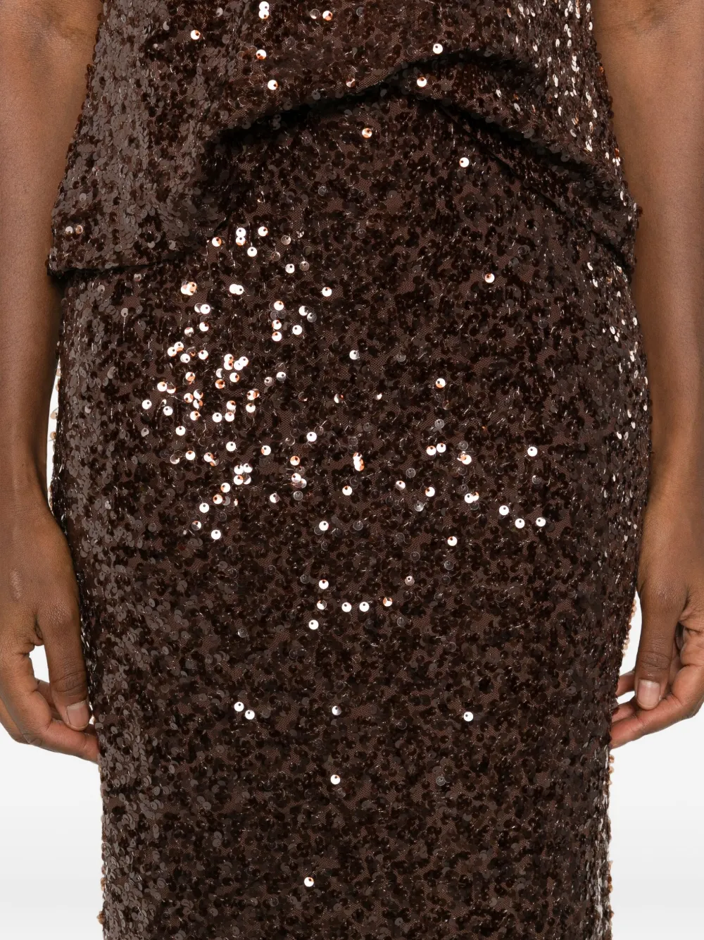 Pennyblack Sequin-embellished Skirt In Brown