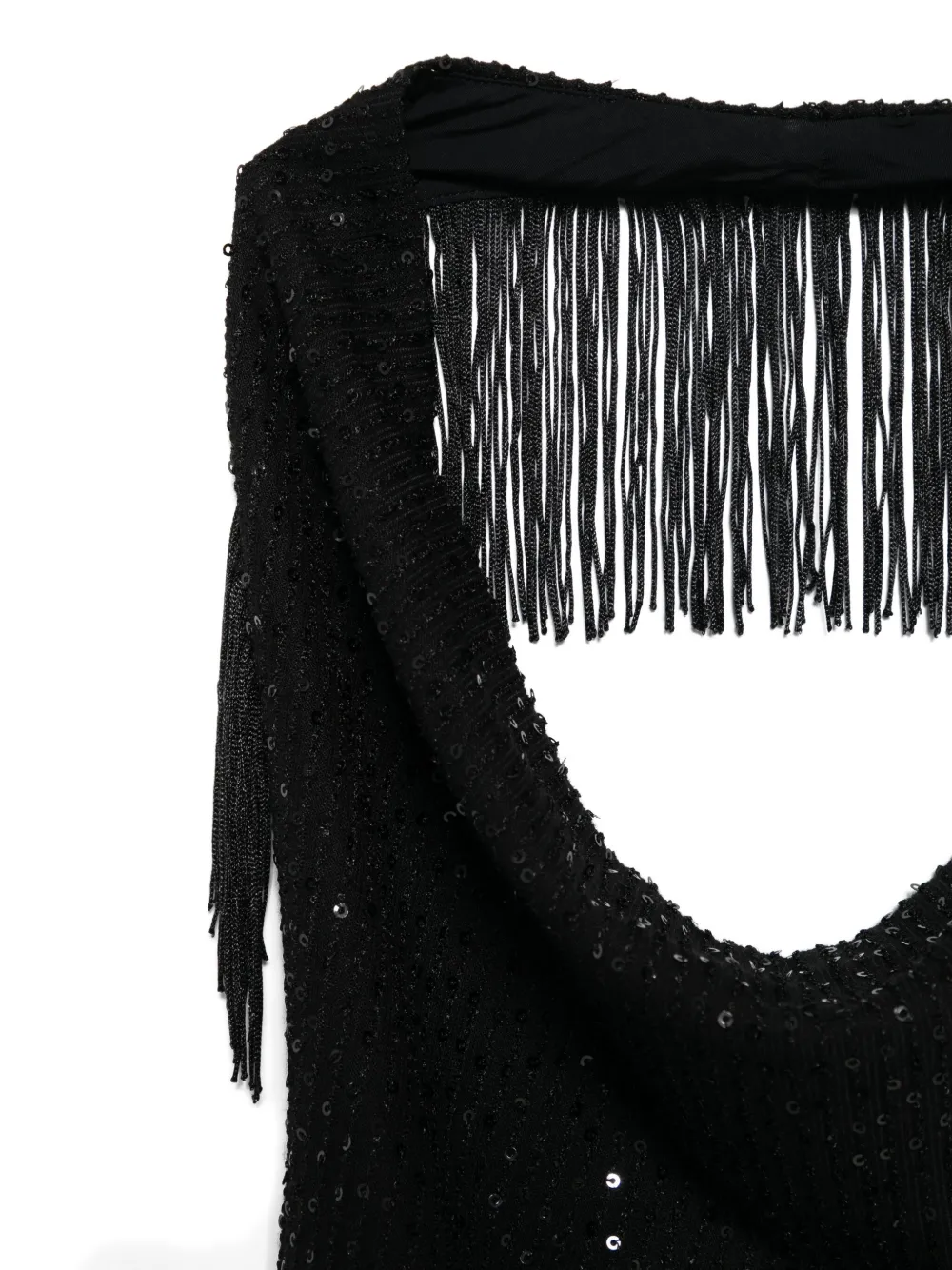 Iro Sequin-embellished Fringe Top In Black