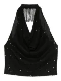 IRO sequin-embellished fringe top - Black