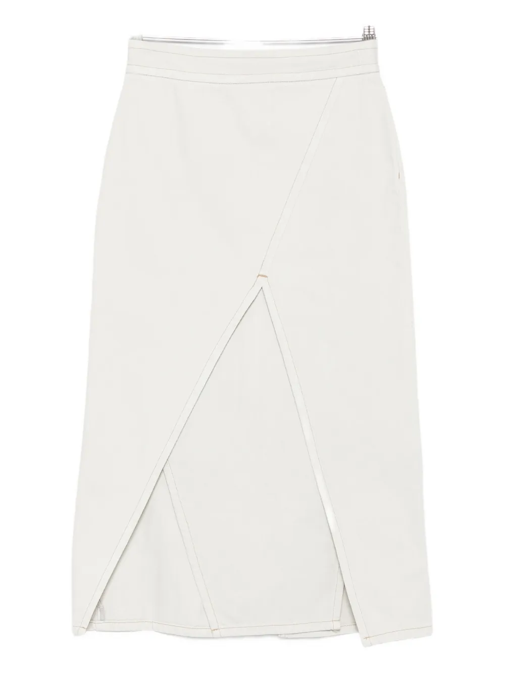IRO Judes slit-front cotton midi skirt Beige