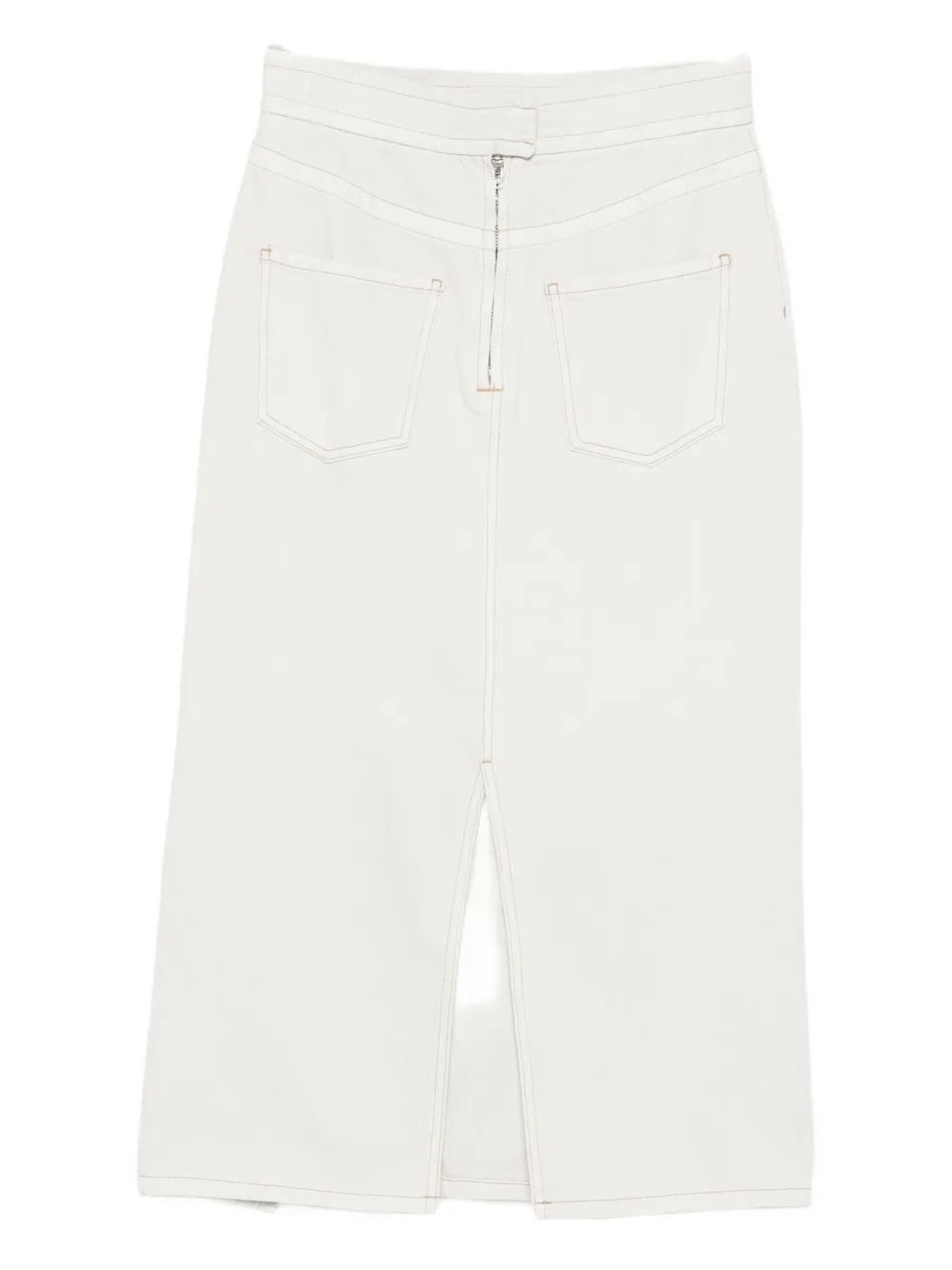IRO Judes slit-front cotton midi skirt Beige