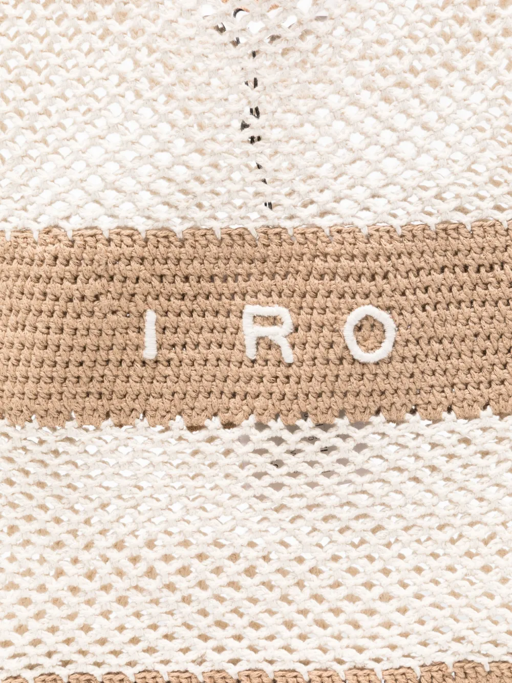 IRO striped crochet tote bag Beige