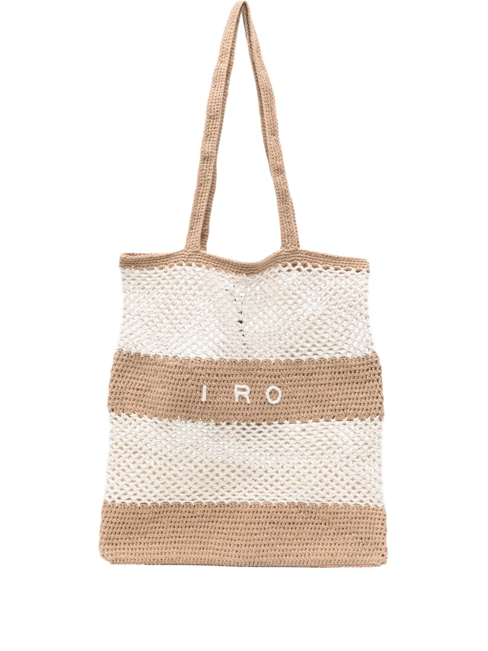 IRO striped crochet tote bag Beige