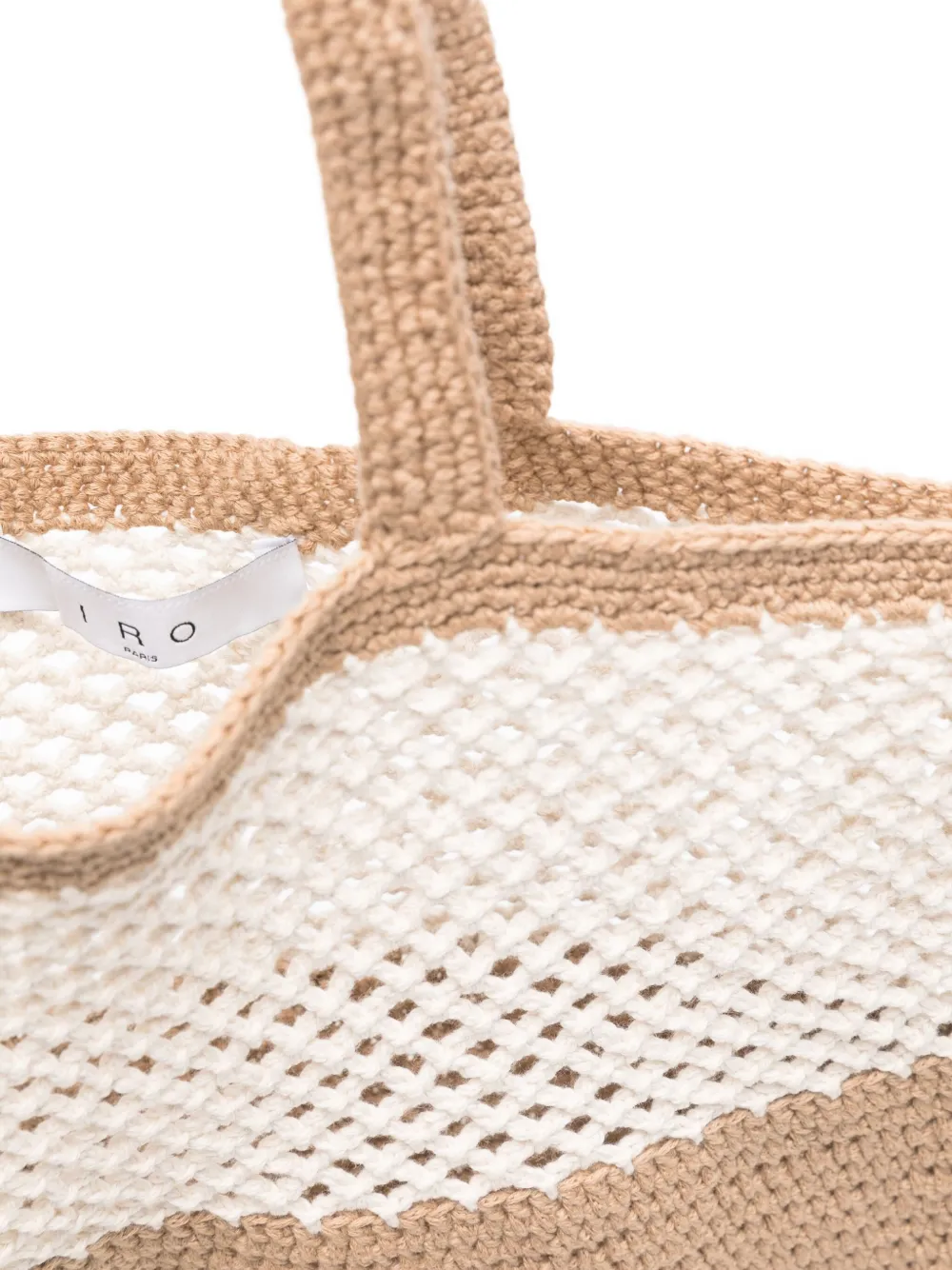 IRO striped crochet tote bag Beige