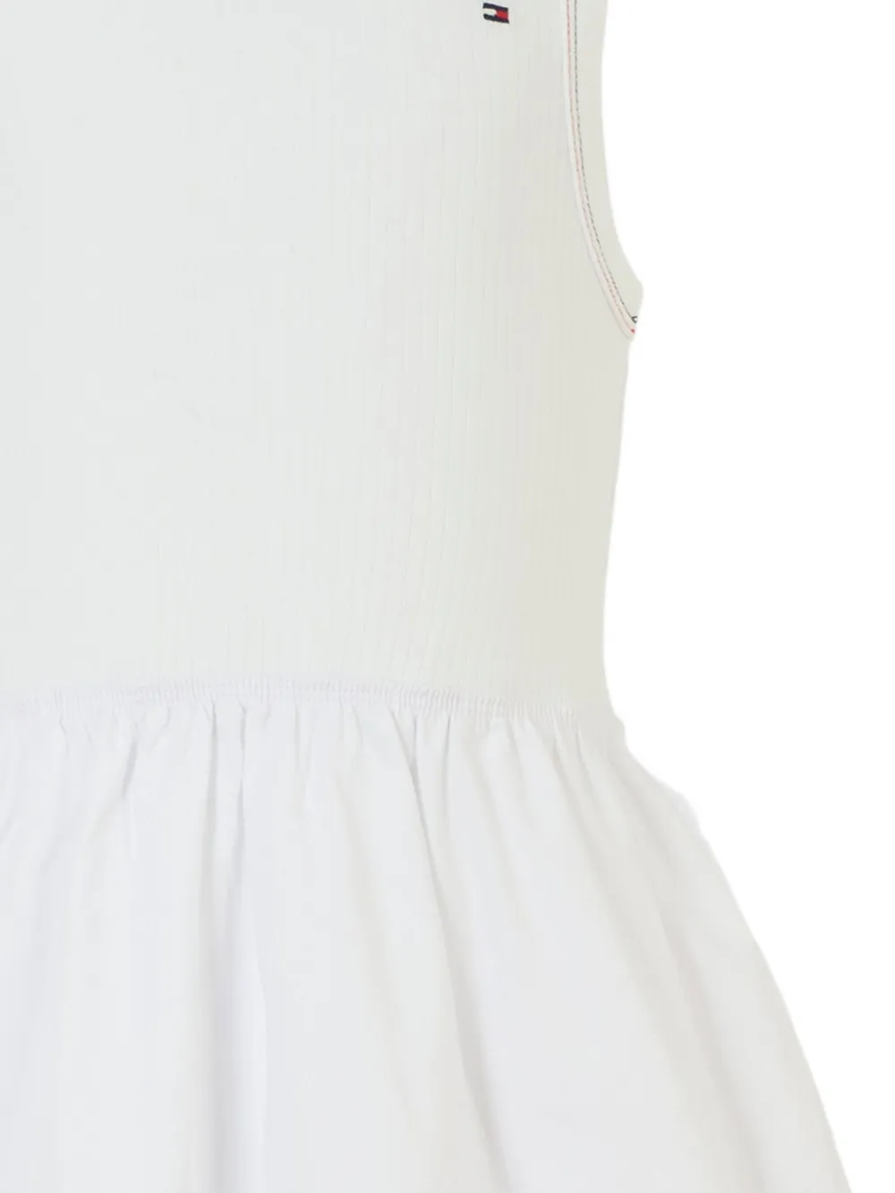 Tommy Hilfiger Junior Mouwloze jurk met geribbeld lijfje Wit