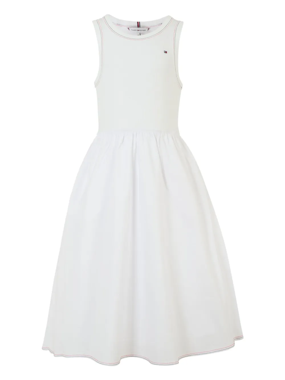 Tommy Hilfiger Junior ribbed-bodice sleeveless dress Wit