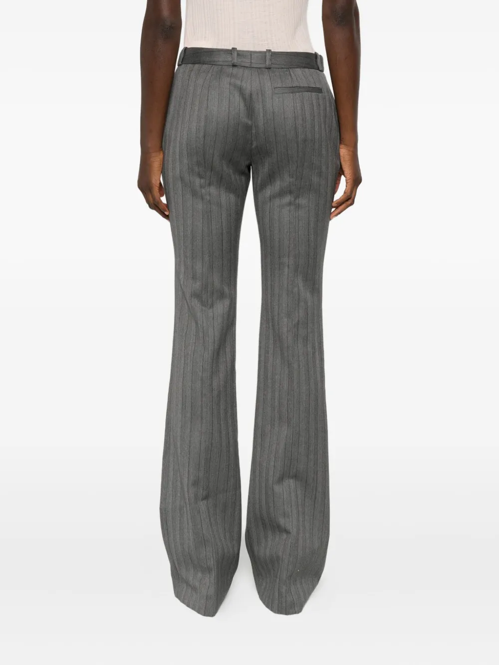 Alexander McQueen pinstripe flared trousers Grijs
