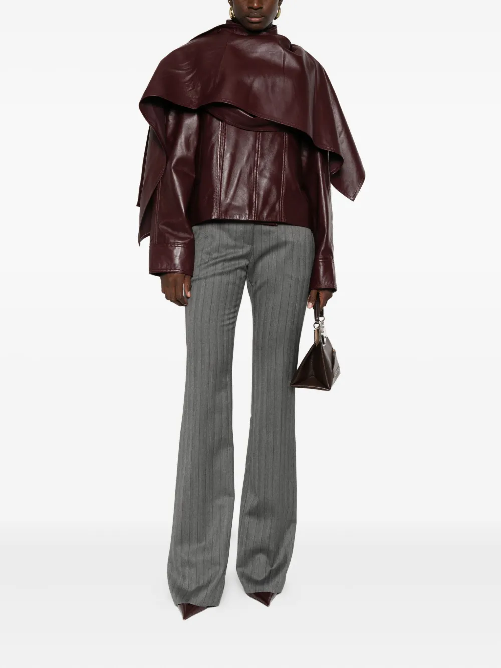 Alexander McQueen pinstripe flared trousers Grijs