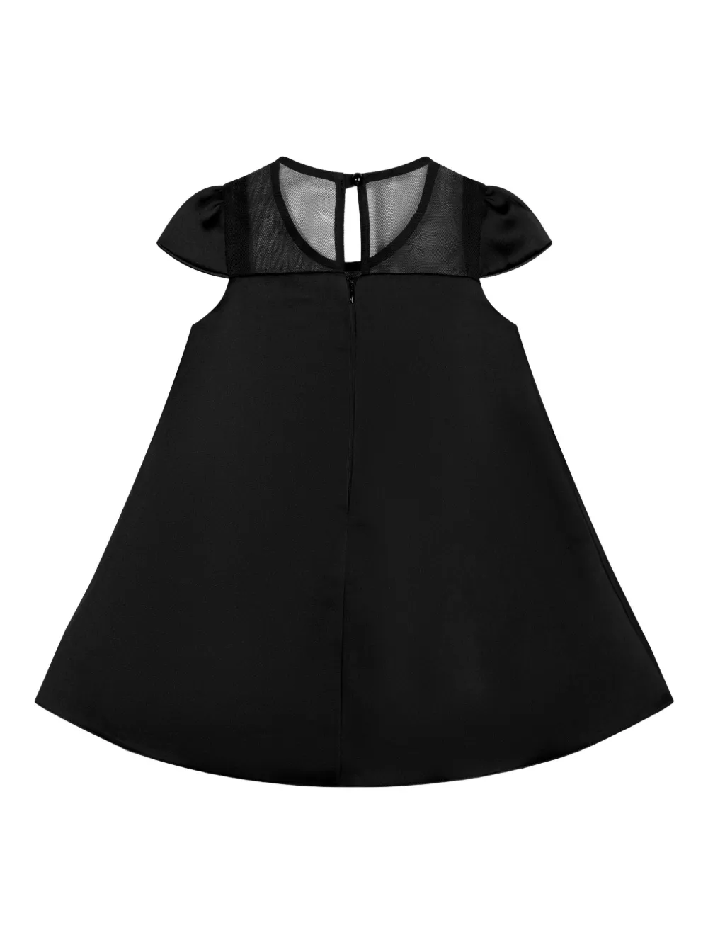 Dress & Fleur Rose-embellished Mesh-yoke Dress In Black