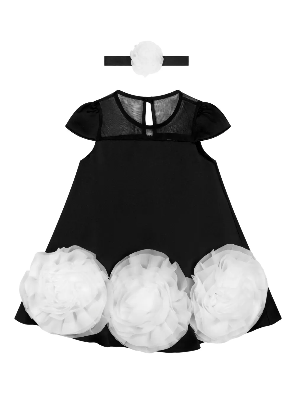 Dress & Fleur ローズトリム メッシュヨークワンピース - ブラック Dress & Fleur ローズトリム メッシュヨークワンピース - ブラック