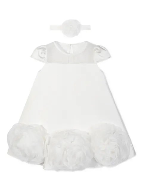 Dress & Fleur mesh-insert ruffled dress