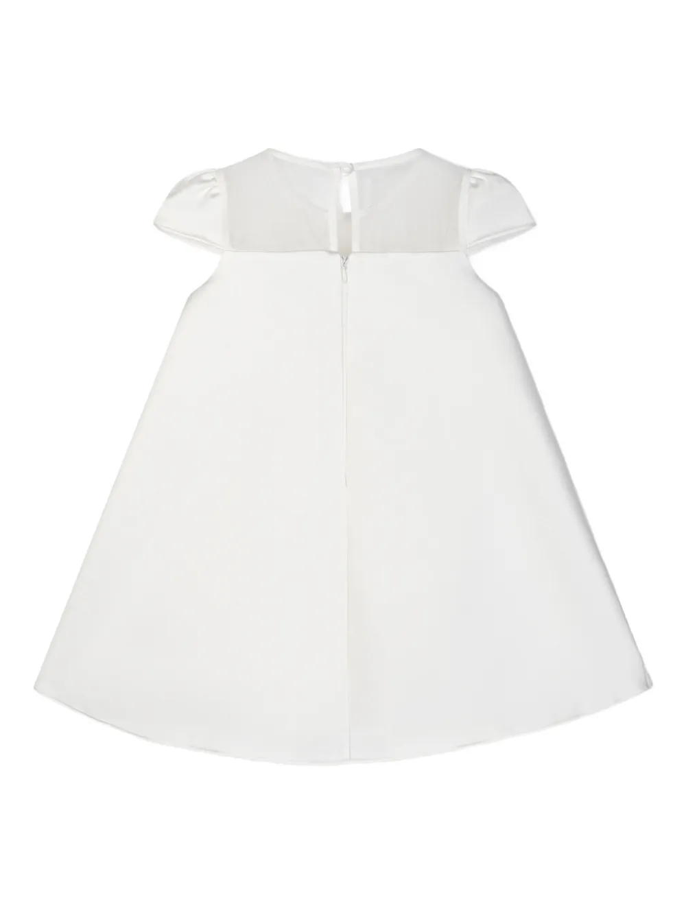 Dress & Fleur Jurk met ruches en mesh vlak Wit