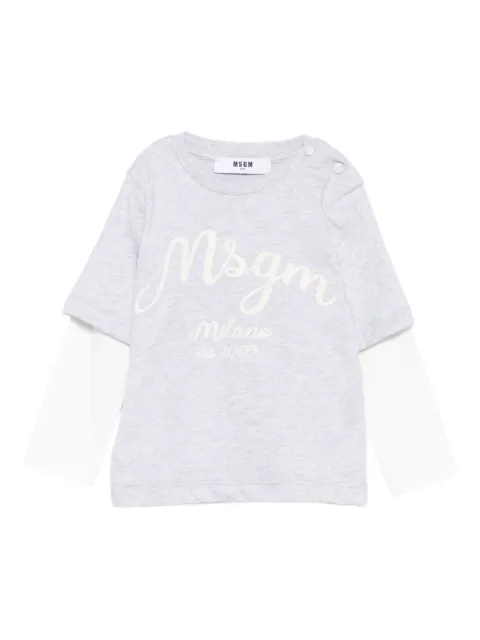 MSGM Kids playera a capas con logo estampado