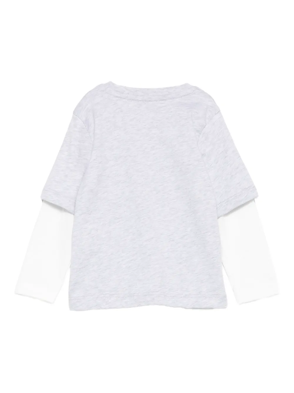 Msgm Layered Logo-print T-shirt In Gray