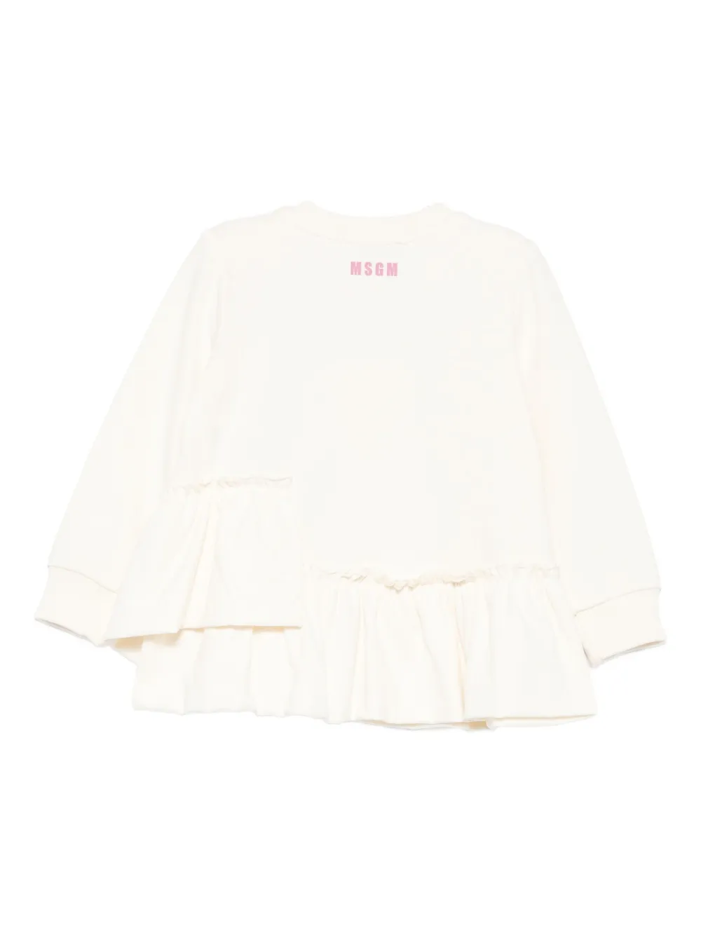 MSGM Kids Jurk met logoprint - Wit