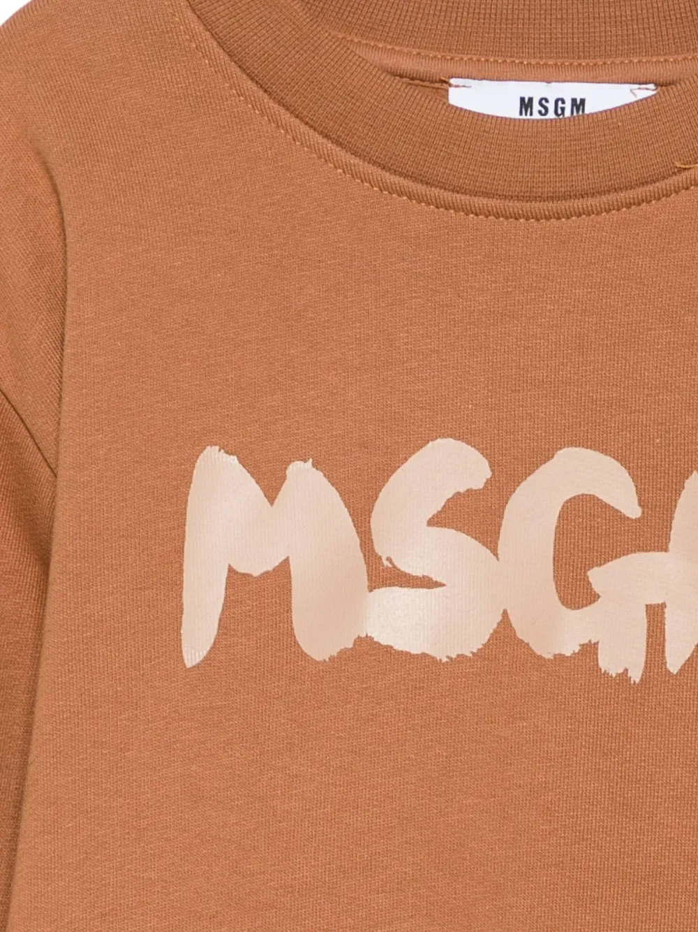 Msgm Logo-print Sweatshirt In Brown