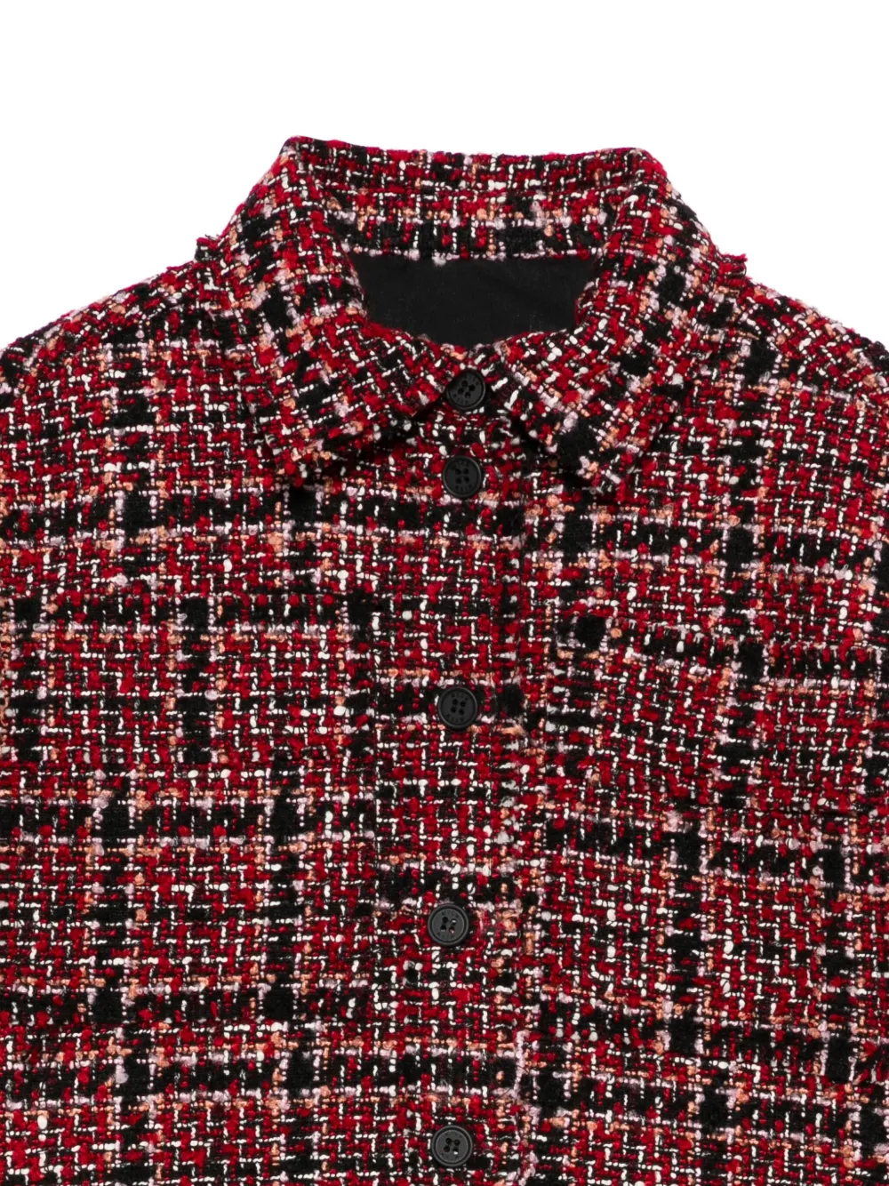 MSGM Kids Geruit tweed shirt Rood