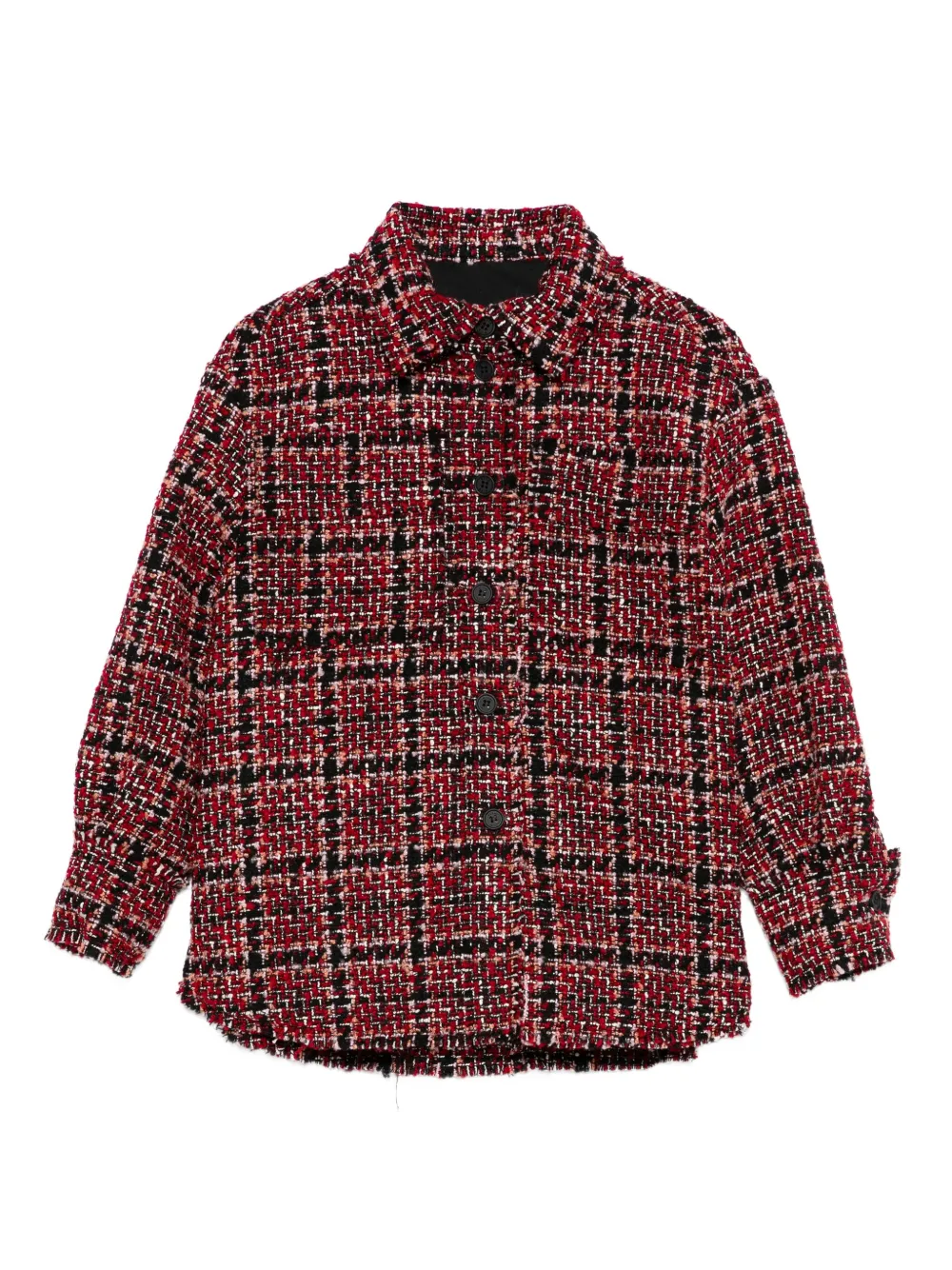 MSGM Kids tweed check-print shirt | Red | Image 1