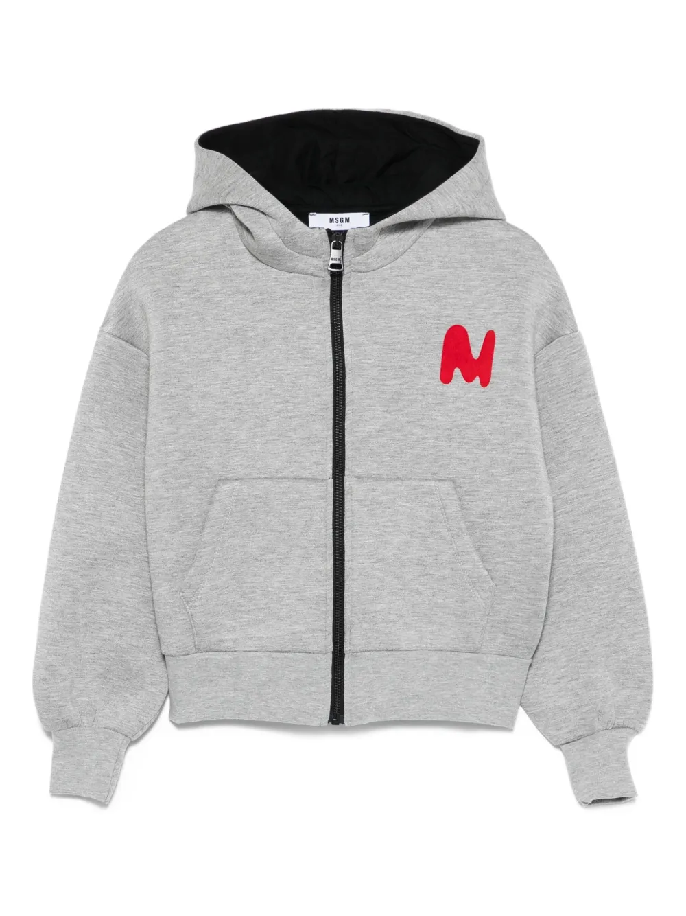 MSGM Kids logo-embroidered zip-up hoodie | Grey | Image 1