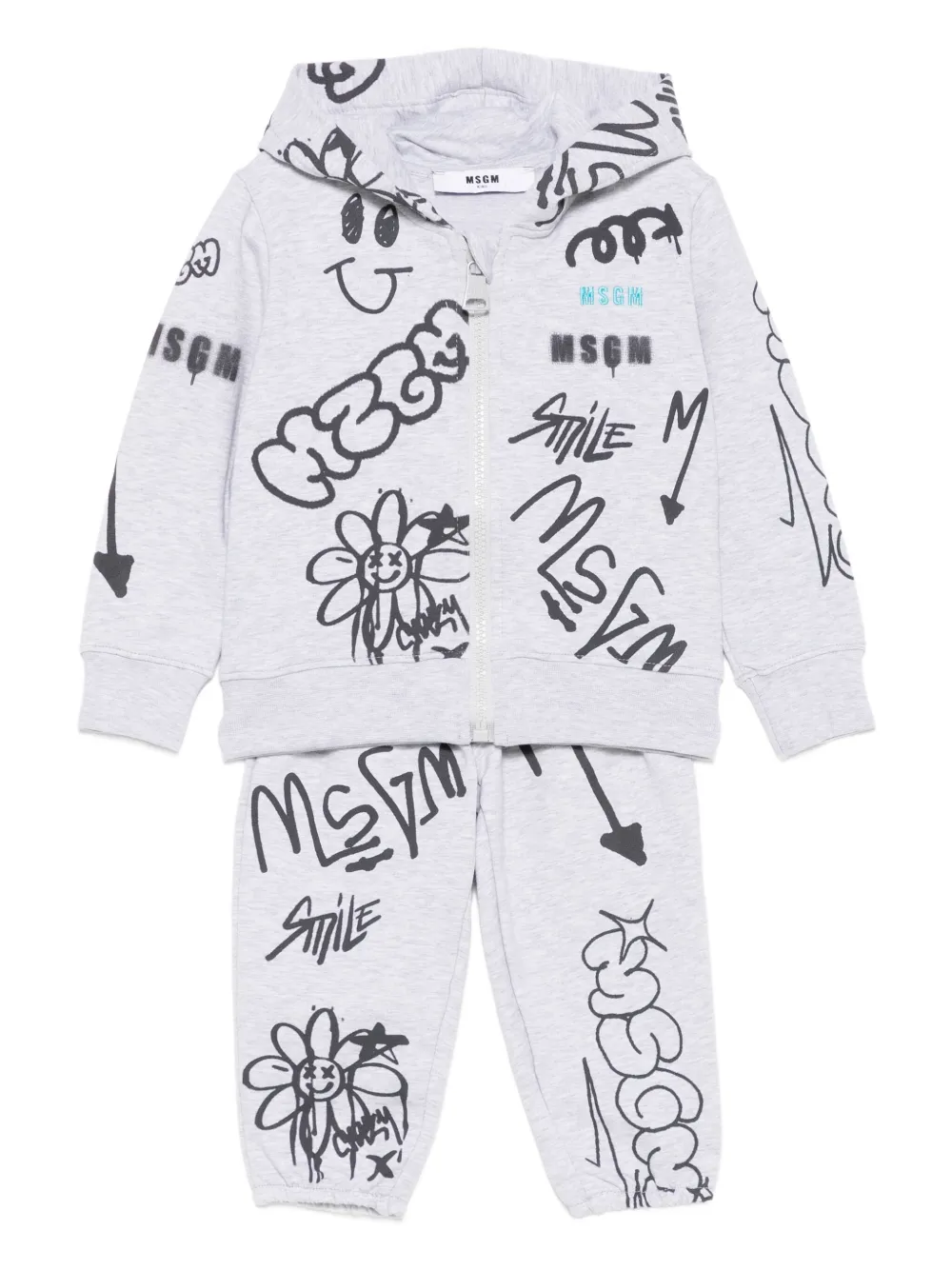 MSGM Kids graffiti-print tracksuit set | Grey | Image 1