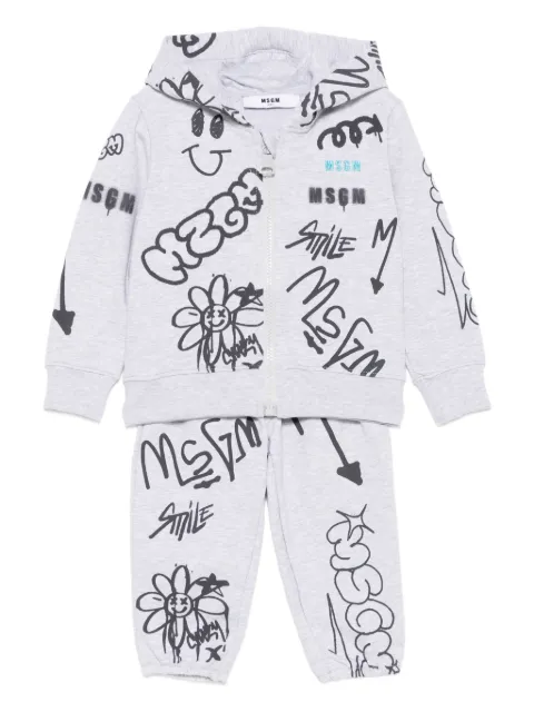 MSGM Kids traje deportivo con estampado de grafiti