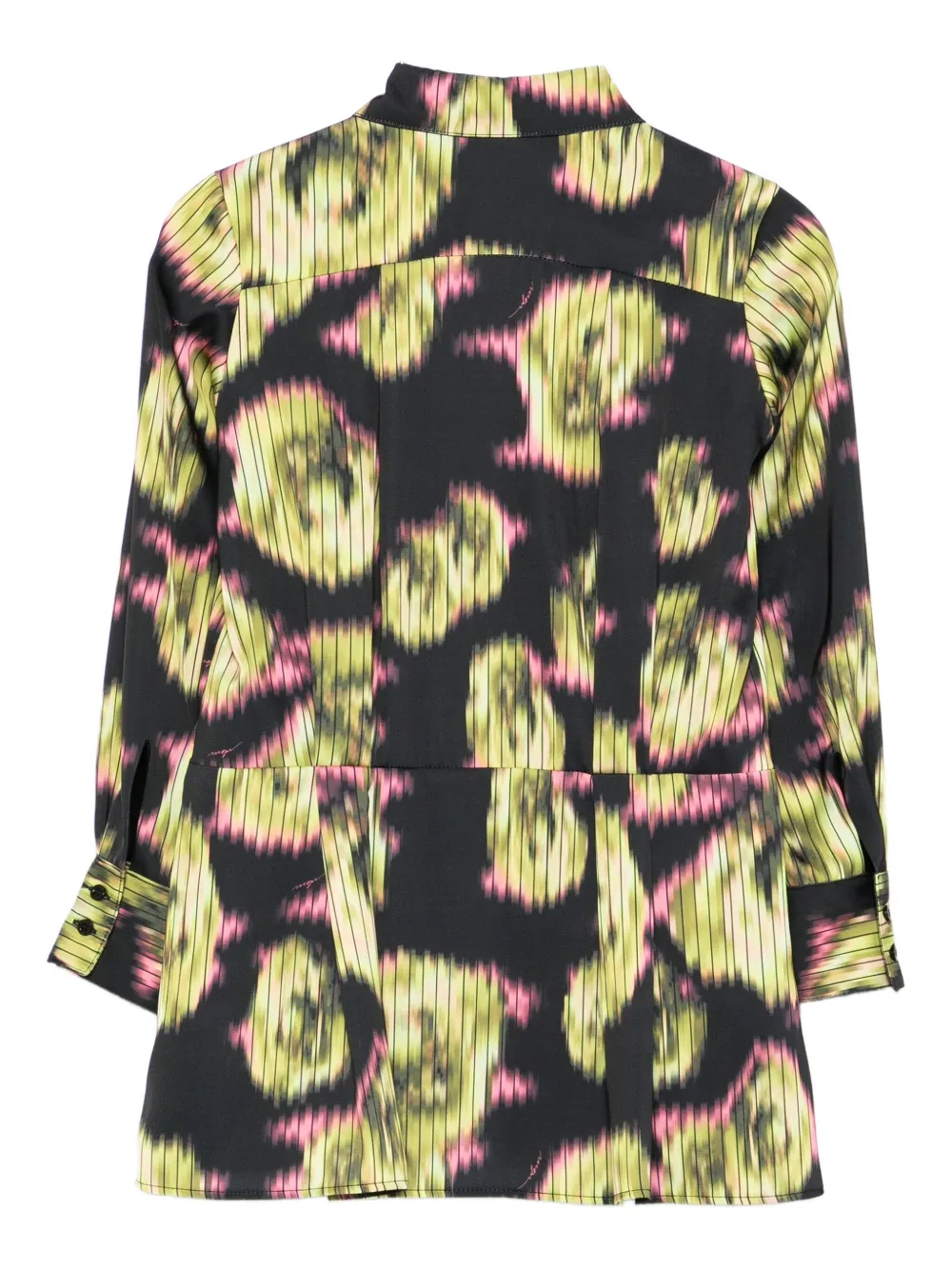 Msgm Floral-print Zip-front Dress In Green