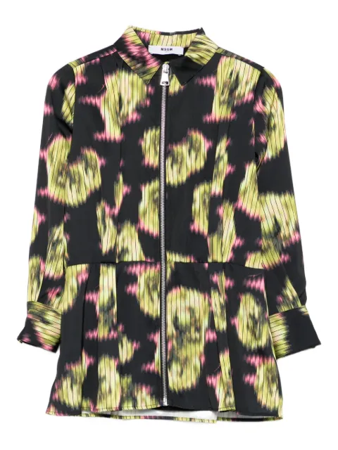 MSGM Kids vestido con estampado floral y cierre