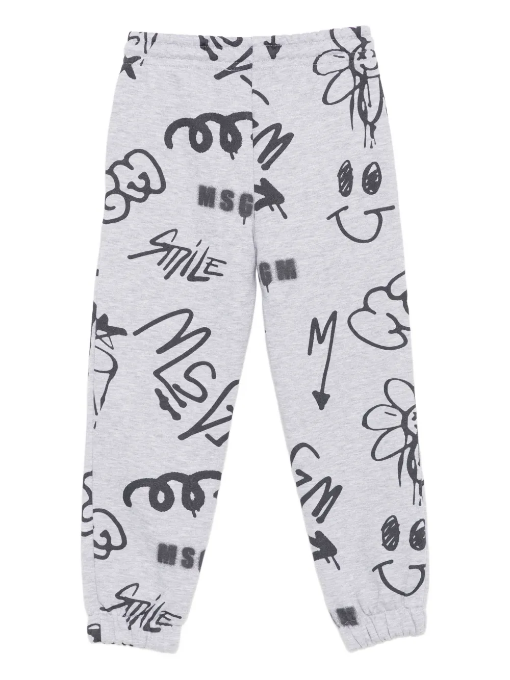 MSGM Kids graffiti-print drawstring trousers | Boys Casual Trousers | Image 2
