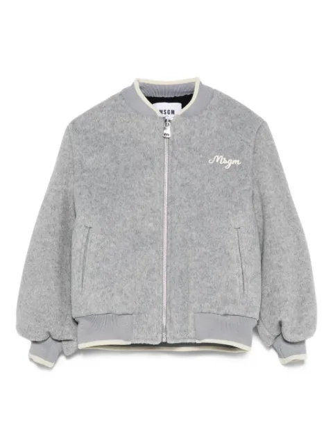 MSGM Kids chamarra bordada con mangas farol